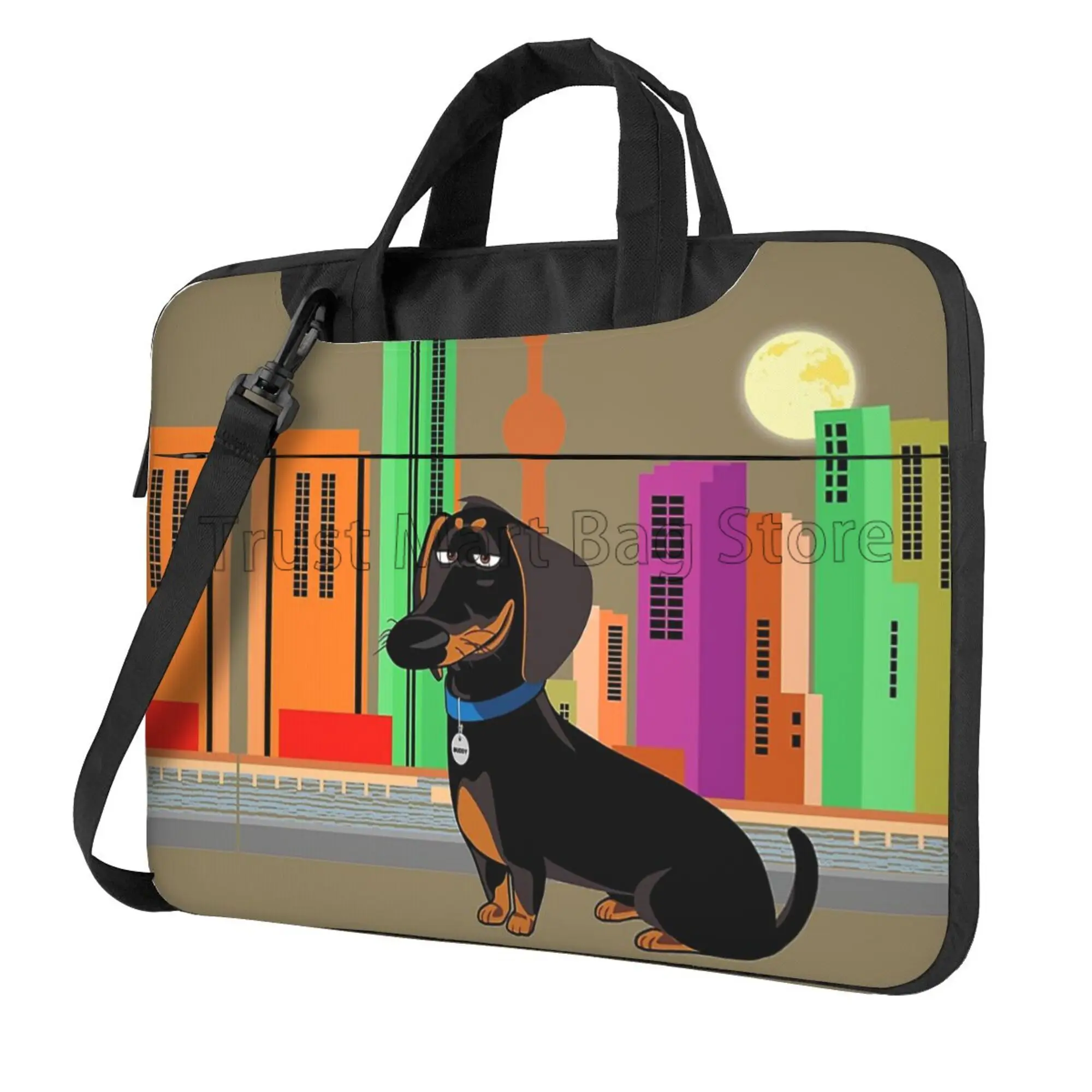 Laptop Accessories Travel Case - 귀여운 닥스훈트 프린트 노트북 운반 가방