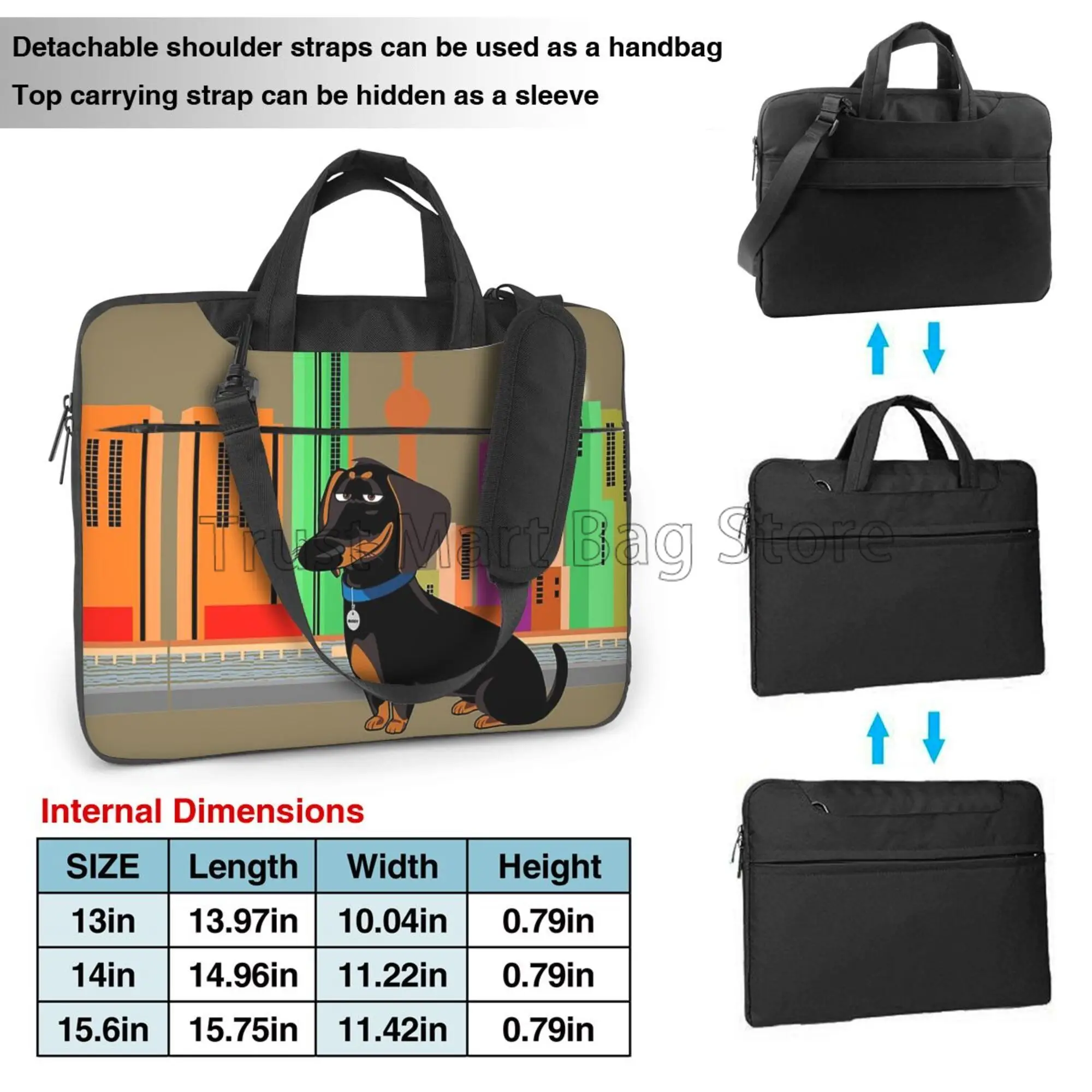 귀여운 닥스훈트 프린트 노트북 운반 가방 케이스 노트북 - Laptop Accessories Travel Case 리뷰 및 가격