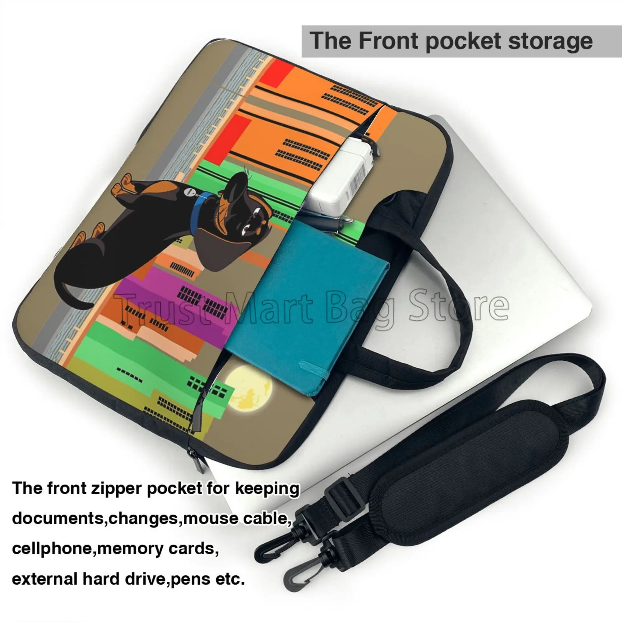 귀여운 닥스훈트 프린트 노트북 운반 가방 케이스 노트북 - Laptop Accessories Travel Case 리뷰 및 가격