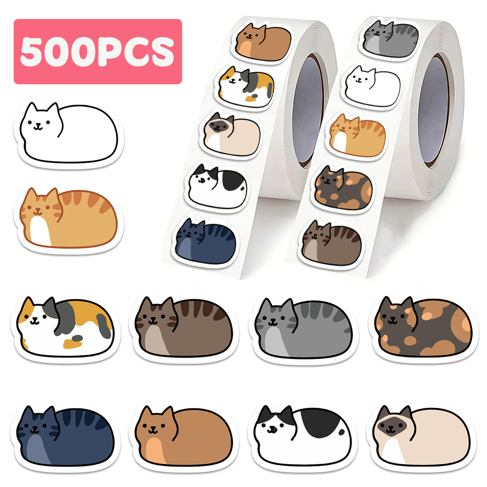 500pcs 귀여운 고양이 스티커 만화 재미 있은 데칼 - Laptop Accessories Aesthetic 리뷰 및 가격