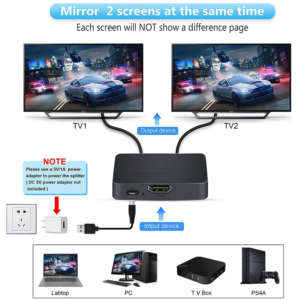 4K HDMI 호환 1x2 분배기 스위치 1 입력 2  - Xbox Laptop Accessories 리뷰 및 가격