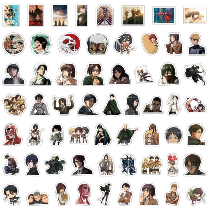 60Pcs 진격의 거인 애니메이션 스티커 귀여운 미적  - Laptop Accessories Parts 리뷰 및 가격