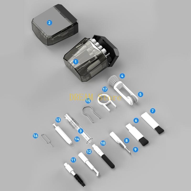 전문가용 17개 조각 전자제품 청소 키트(브러쉬 천 긁 - Laptop Accessories Best 리뷰 및 가격