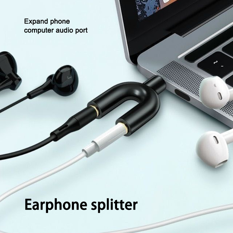 3.5mm 헤드폰 분배기 마이크 어댑터 U 자형 스테레 - Laptop Accessories Headphones 리뷰 및 가격