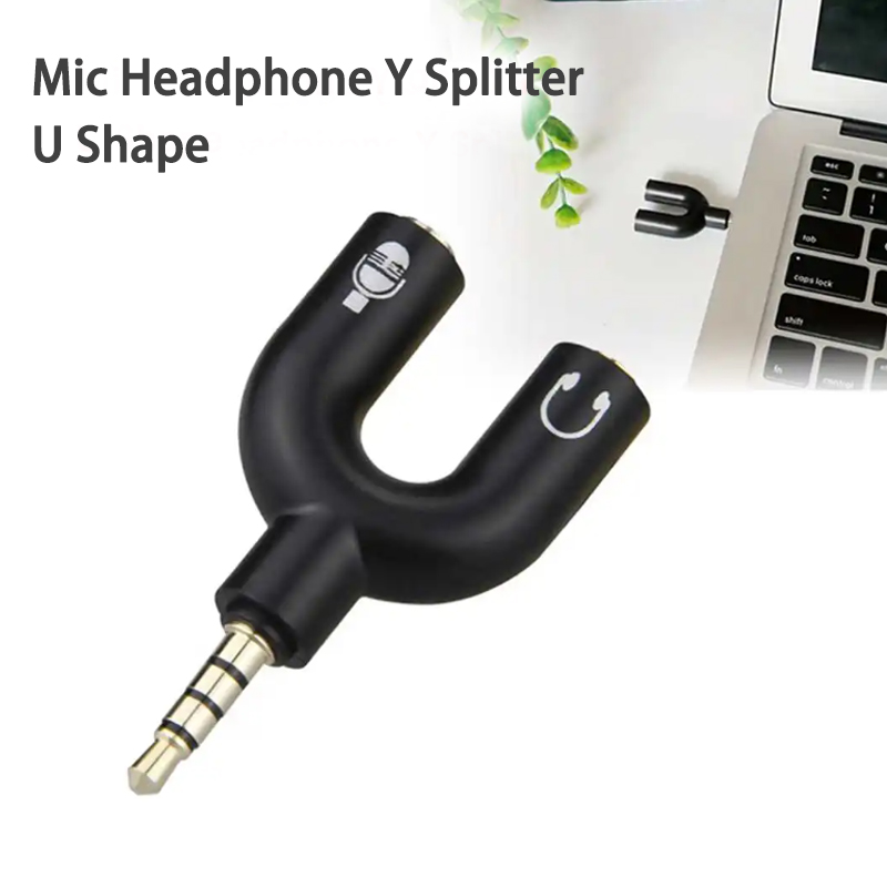 3.5mm 헤드폰 분배기 마이크 어댑터 U 자형 스테레 - Laptop Accessories Headphones 리뷰 및 가격