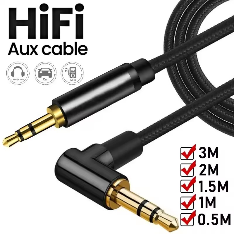 AUX 케이블 3.5mm 잭 오디오 케이블 남성-남성  - Laptop Accessories Headphones 리뷰 및 가격